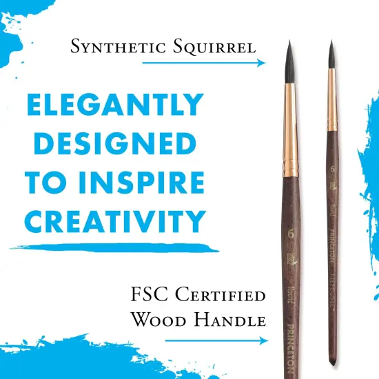 Princeton Series 4750 Neptune Synthetic Squirrel Brush-Short Handle Round Size 6 {6}