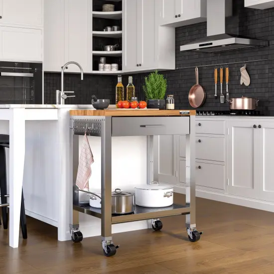 Seville Classics HOME Worktable Cart, 30" W x 20" D x 36" H {3}