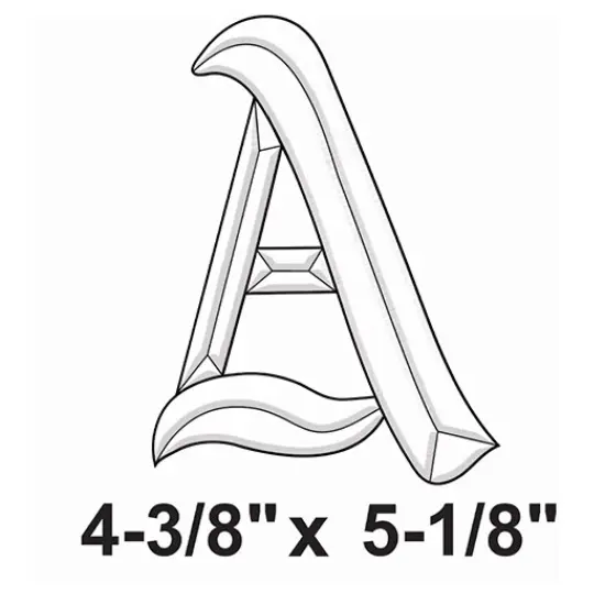 4-3/8" x 5-1/8" Exquisite Clear Glass Letter A Bevel Cluster BLA {2}