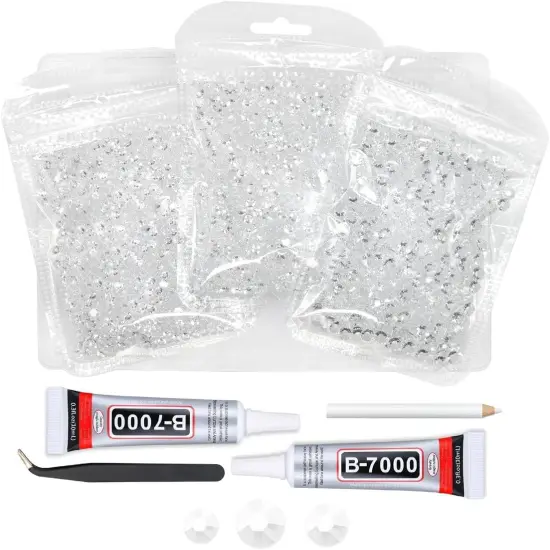 Transparent Flatback Resin Rhinestones with Glue - 3mm, 4mm, 5mm {1}