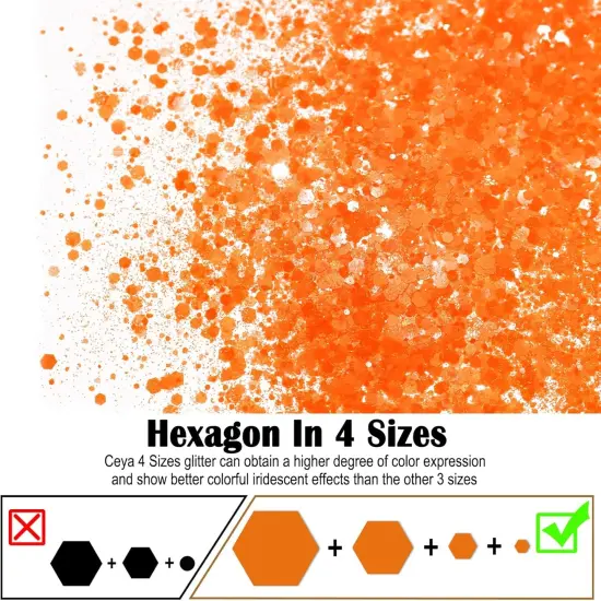 Chunky Glitter, 4.9oz/ 140g Orange Craft {2}