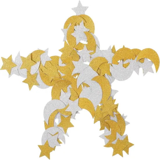 400 Pieces Glitter Star and Moon Paper Confetti Double Side Table Paper Confetti Sequin {5}