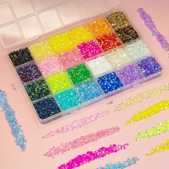 20000PCS Flatback Jelly Resin Rhinestones Kit - 3-4MM (24 Color) {3}