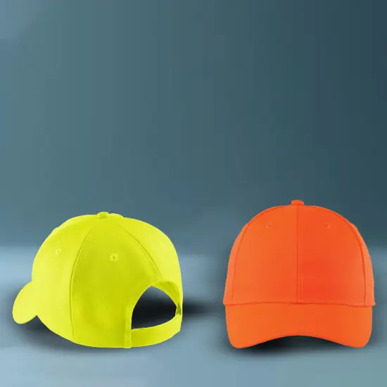 Port Authority&reg; Solid Enhanced Visibility Cap, Fluorescent Polyester Cap with Hook and Loop Closure Safety Yellow {5}