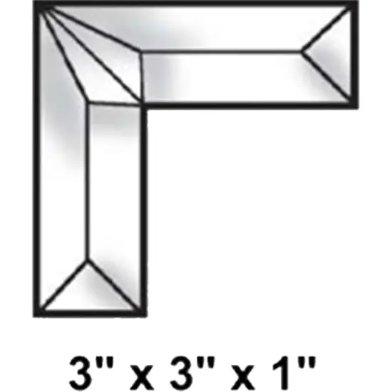 3" x 3" x 1" Clear Glass Corner Bevel Cluster BC435 {2}