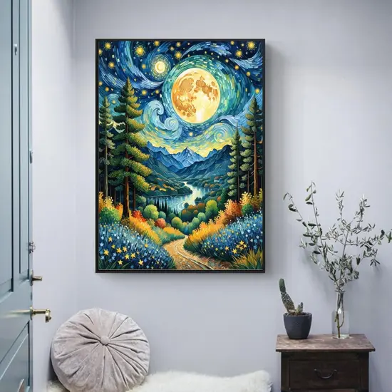 Moon Forest Diamond Painting Kits for Adults - 12"x16" {2}