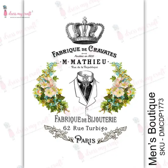 Dress My Craft Transfer Me Sheet A4-Men's Boutique {3}