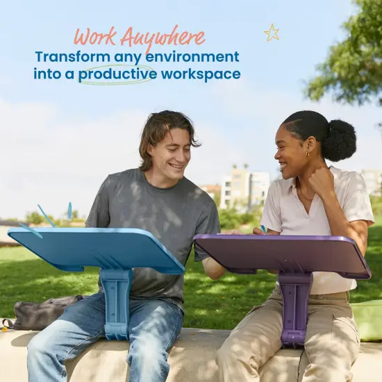 The Surf Folding Portable Lap Desk, Large, Flexible Seating Peacock Blue {3}