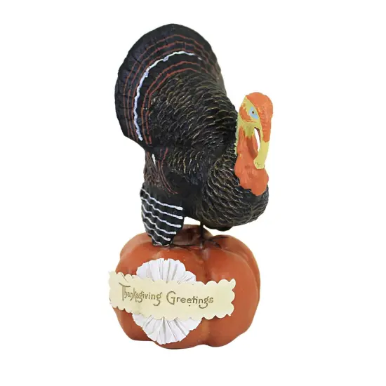 Dee Harvey 7.0 Inch Gobbler Greetings Thanksgiving Figurine , Lightweight Thanksgiving Decor Thanksgiving Turkey Brown {1}