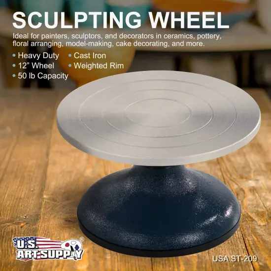 7" Diameter Sculpting Wheel- Heavy Duty All Metal Construction & Turntable with Ball Bearings {3}