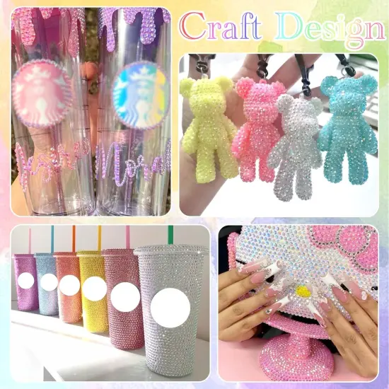 18000Pcs 3mm Flat-Back Resin Jelly Rhinestones with AB Coating {3}