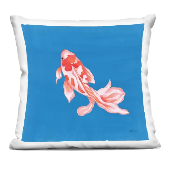 Stupell Industries Blue Vibrant Koi Fish Indoor Pillow, 18 x 7 x 18 {1}
