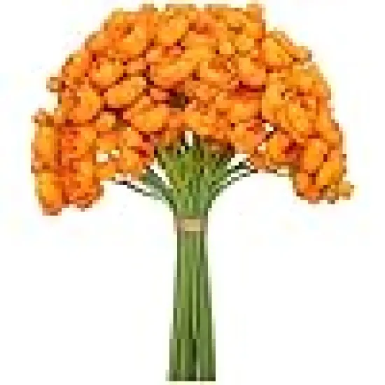 Faux Silk Mini Orange Ranunculus Flowers {1}