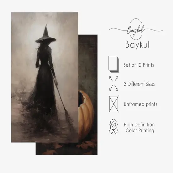 Halloween Wall Decor, Dark Gothic Witch Decor {3}