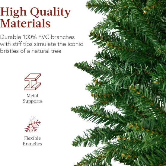 Pencil Christmas Tree Unlit Slim Artificial Tree with Foldable Base & Easy Assembly Black {10}