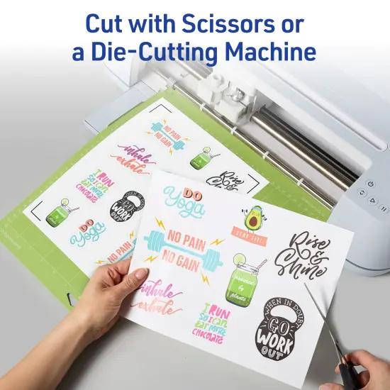 Avery Durable DIY Polyester Sticker Paper, 8.5" x 11", Removable Surface Safe Adhesive, Water-Resistant with Laser or Pigment-Inkjet Printers, 3 Full-Size Label Sheets (61512) {5}