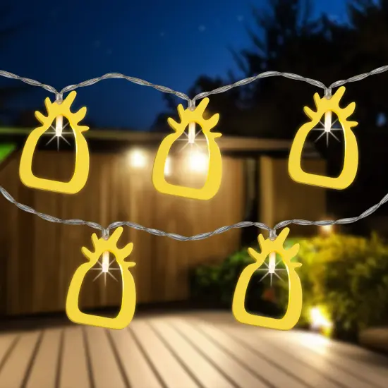 Northlight LED Pineapple Patio Light Set - Yellow - 4' Clear Wire - 10ct {1}