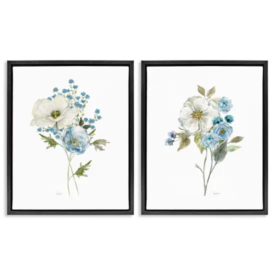 Stupell Industries Charming Mixed Blossom Florets 2pc Floating Frame Set By Livi Finn {1}