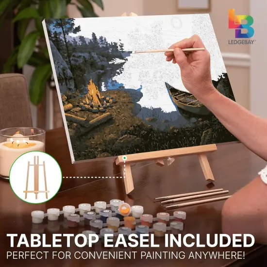 DIY Paint by Numbers Kit for Adults (Moonlight Bay 16" x 20" Framed) {5}