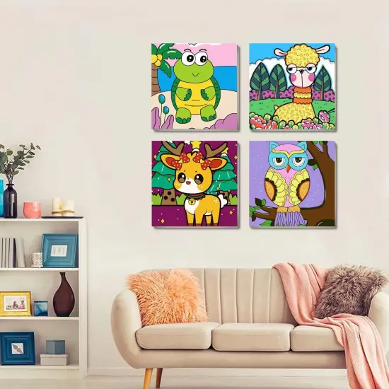 4 Pack Animal Paint by Number Kit for Kids {4}