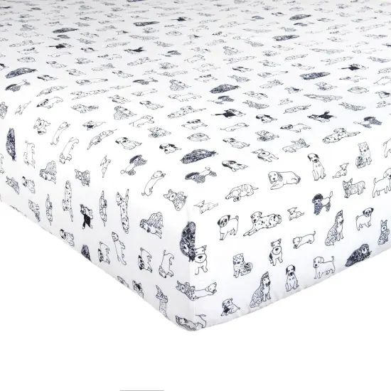 Kids Rule 3-Piece Dog Sketch Bed Sheet Set for Boys & Kids - 1 Twin Flat and 1 Twin Fitted Sheet,Queen Pillowcase, Soft Brushed Microfiber Smooth Durable Polyester Multicolor {2}