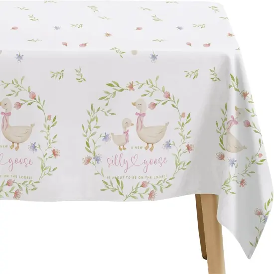 Pink Silly Goose Baby Shower Decorations Tablecloth {5}