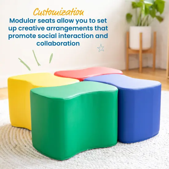 Toddler Modular Stool Set, Flexible Seating, 4-Piece Assorted {4}