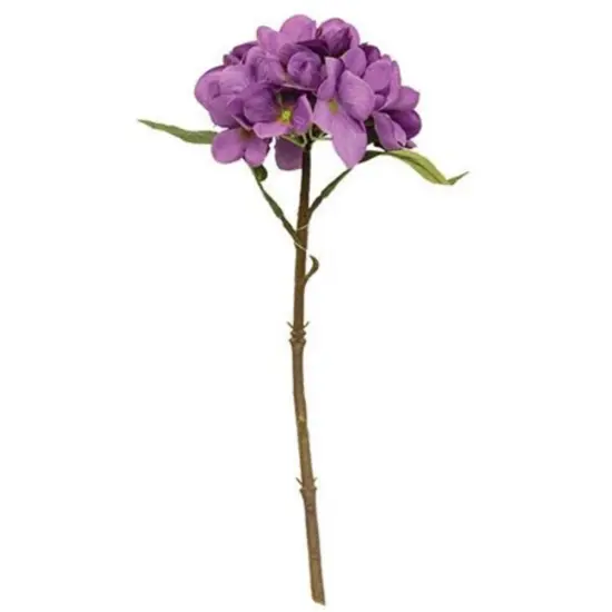 12&rdquo;High Purple Fabric Hydrangea Petals and Leaves with Plastic Stem {1}