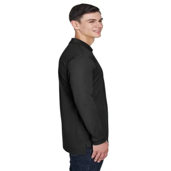 UltraClub&reg; Adult Cool & Dry Sport Long-Sleeve Polo Grey {6}