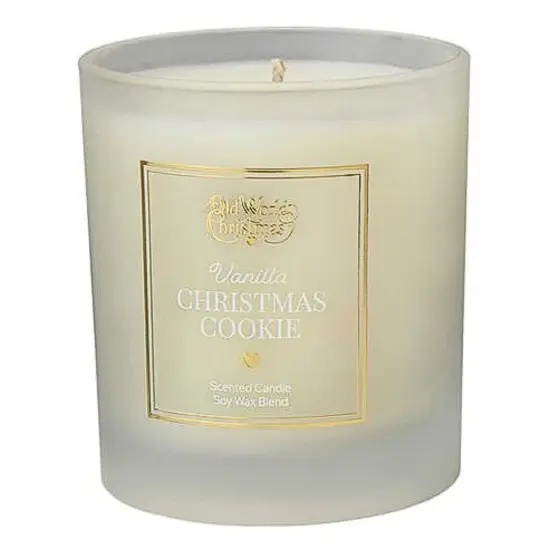 Old World Christmas 3.5 Inch Vanilla Christmas Cookie Scented Candle Christmas Flame Candle , Christmas Decor Wax Wick Scented Off-white {1}