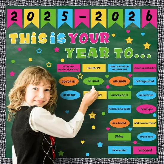 81 Pcs Welcome Back to School Bulletin Board Set - Classic {3}