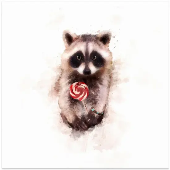 Baby Racoon Square 24x24 Canvas - Corporate Office Art {2}