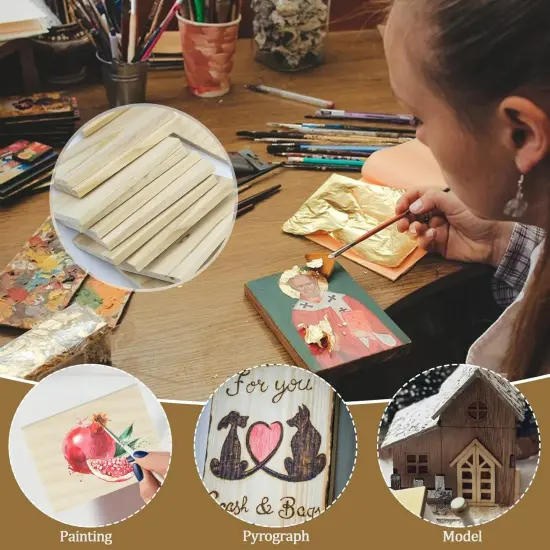 30PCS Wooden Squares for Crafts, 1/4 Inch Thick,Wood Burning, Painting (2.5 x 3.5 inch) {5}