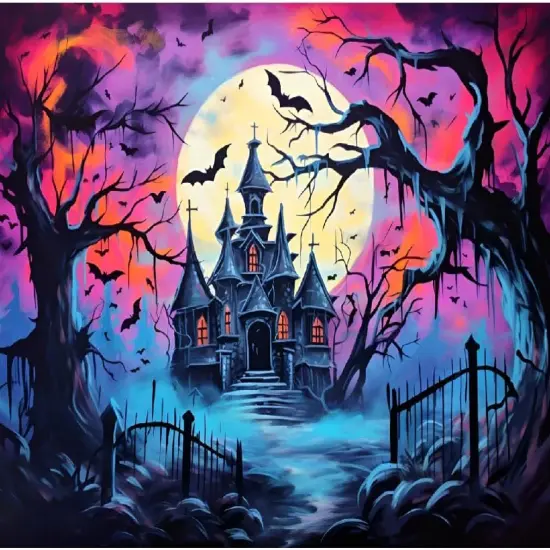 Haunted House Paint by Numbers Kit - 16 * 20inch {1}