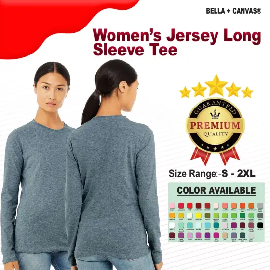 BELLA + CANVAS&reg; Women&rsquo;s Jersey Crewneck Long Sleeve Tee Deep heather {2}