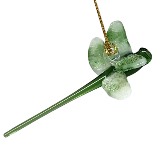 Egyptian Glass Dragonfly Ornament - Green {3}
