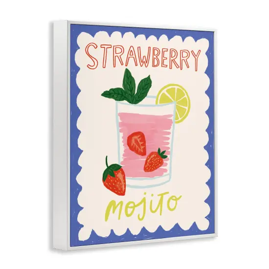 Stupell Industries Strawberry Mojito Drink Framed Giclee Wall Art Design by Lisa Barlow {3}