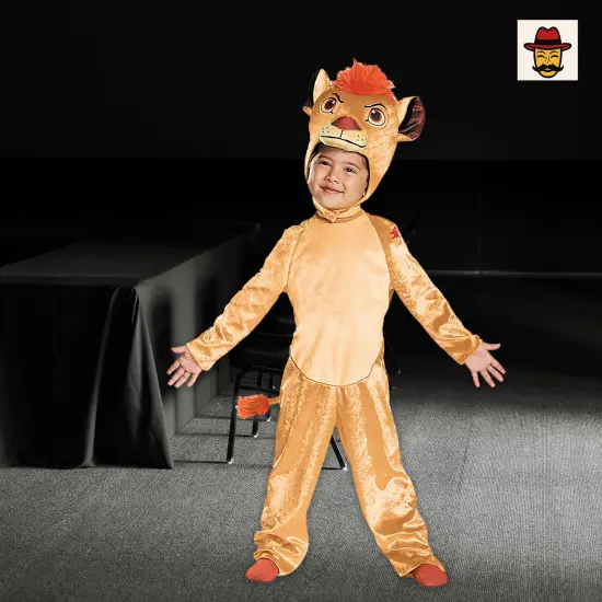 Kids Classic Disney Lion Guard Kion Costume Plush Jumpsuit Tail Headpiece {4}