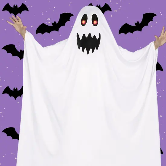 Childs Fade In Out Ghost Costume with Light Up Eyes {2}