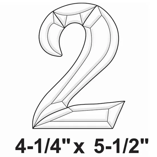 4-1/4" x 5-1/2" Exquisite Clear Glass Number 2 Bevel Cluster BN2 {2}