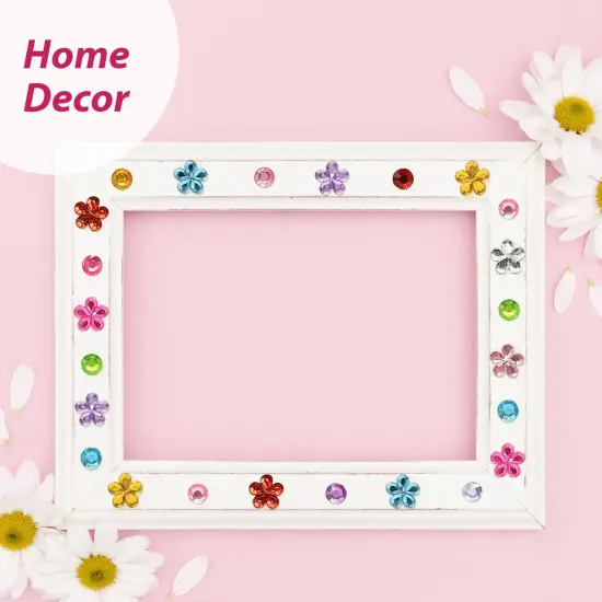 Wrapables 327pcs Acrylic Self Adhesive Crystal Rhinestone Gem Stickers, DIY, Arts & Crafts Supplies (3 sheets), Flowers {5}