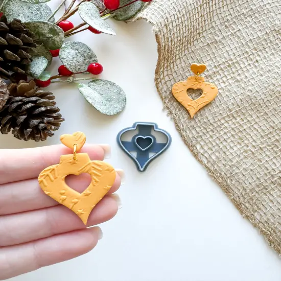 HEART DONUT ORNAMENT EARRING | CHRISTMAS 2024 | CLAY CUTTER {3}