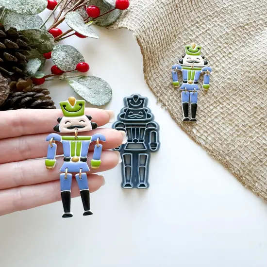 NUTCRACKER DANGLE EARRING | CHRISTMAS 2024 | CLAY CUTTER {2}