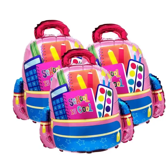 LA Balloons&reg; 24 Inch School Is Cool Backpack Pink Balloon {6}
