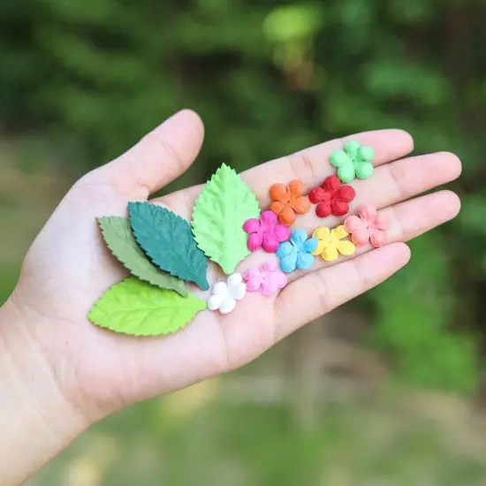 200 Pcs Handmade Mixed Mulberry Paper Flowers Petals and Leaves Wedding {5}