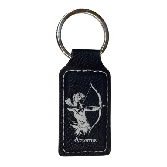 Keychain - Rectangle - Artemis - Leather Pink/Black {2}