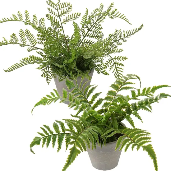 2PCS Fake Plants Potted Artificial Plants Greenery Faux Fern Eucalyptus D&eacute;cor Plant for Indoor Home Office Bathroom Harmhouse Decoration {1}