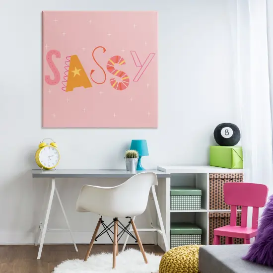 Stupell Industries Pink & Yellow Sassy Typography Canvas Design by Sazerelli Designs {2}