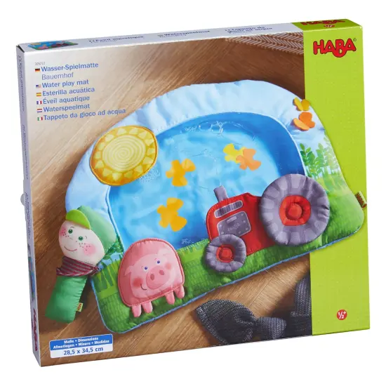 HABA Water Mat for Baby Tummy Time Play, On the Farm Sensory Mat Toys for Infants 6m+, Activity Baby Toy Multicolor {5}