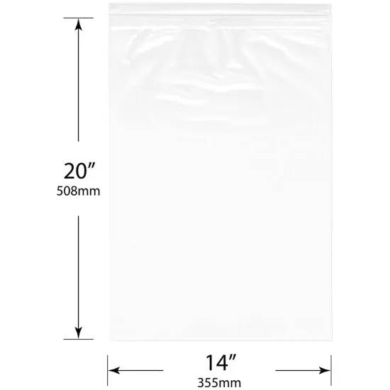 Plymor 14" x 20", 2 Mil Zipper Reclosable Plastic Bags {3}